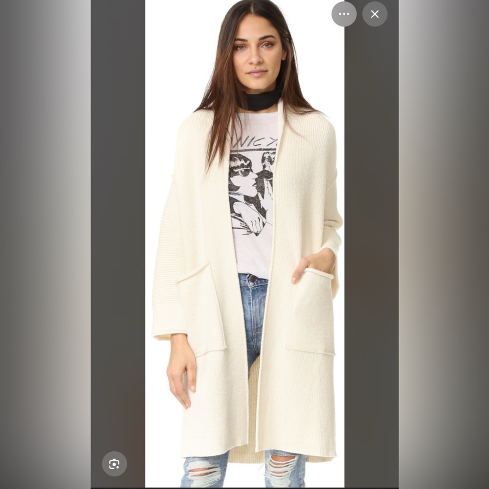 Free People By The Campfire Cardigan size Medium Cream/Ivory
